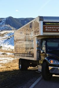 CB Moving and Storage company's truck on the move